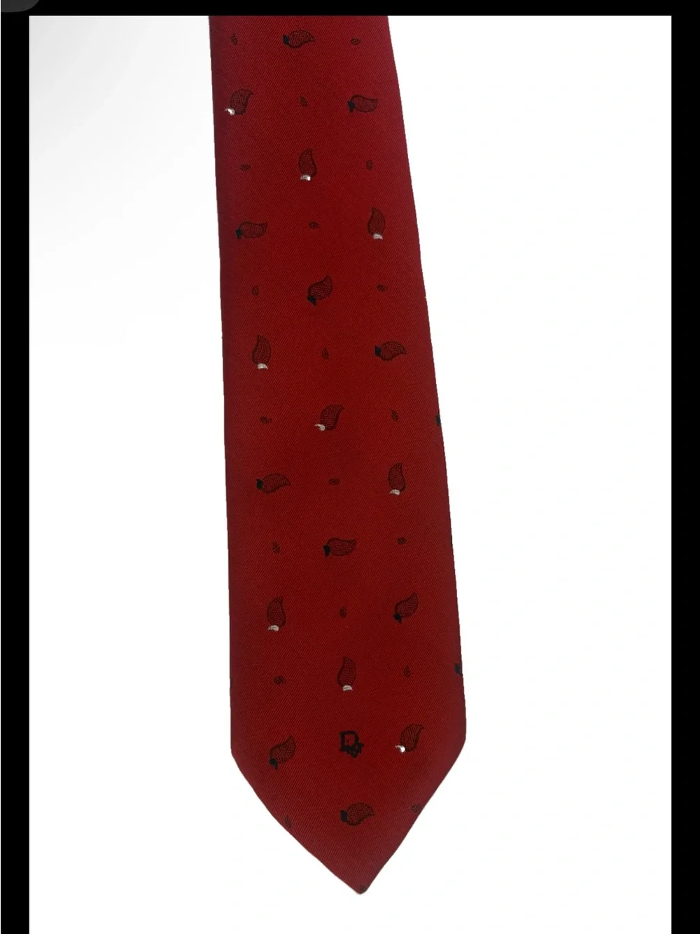 Vintage Christian Dior Monsieur Tie made in USA Silk Blend Red Chili Peppers